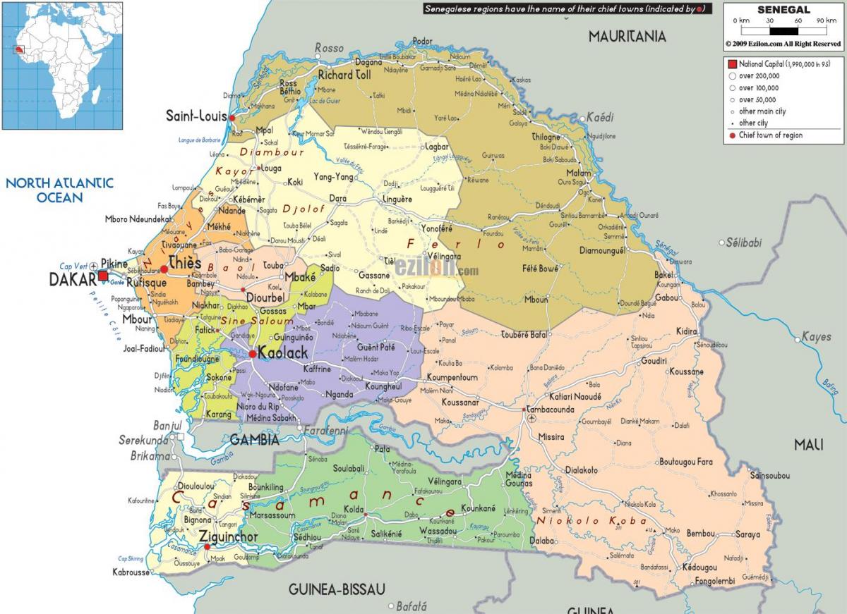 Senegal negara di peta dunia