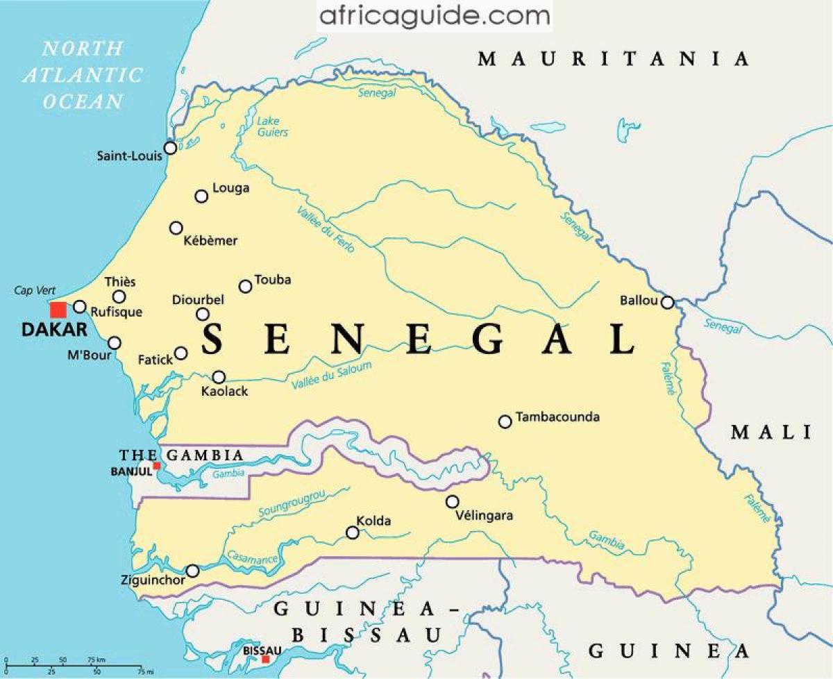 Senegal sungai afrika peta