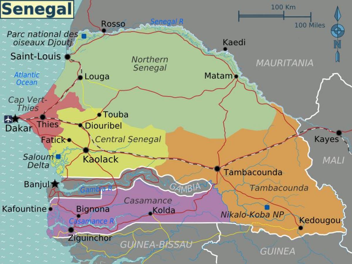 peta dari Senegal politik
