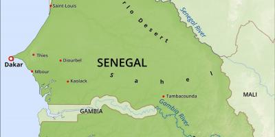 Peta dari peta fisik Senegal